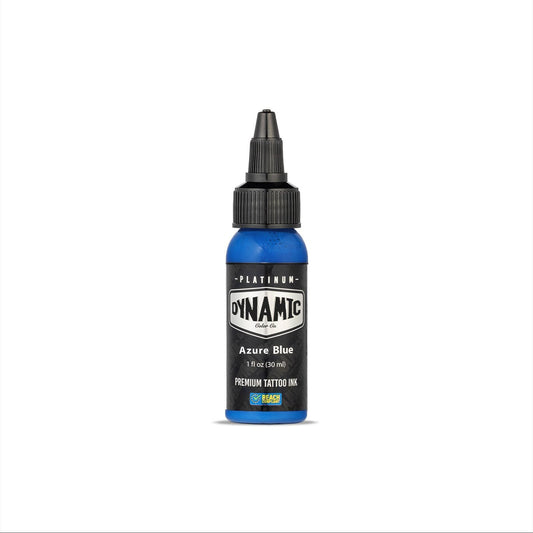 Imagen de alta calidad de Tinta Dynamic Platinum Azure Blue 30 ml en Viking Tattoo Shop, ideal para tatuadores exigentes.