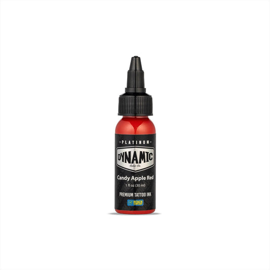 Visualiza Tinta Dynamic Platinum Candy Apple Red 30 ml en Viking Tattoo Shop, herramienta esencial para tatuadores profesionales.