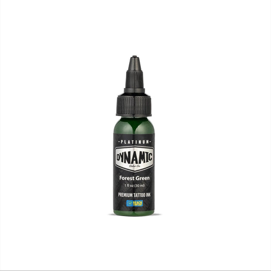 Foto de Tinta Dynamic Platinum Forest Green 30 ml en Viking Tattoo Shop, el mejor equipamiento para tatuajes.