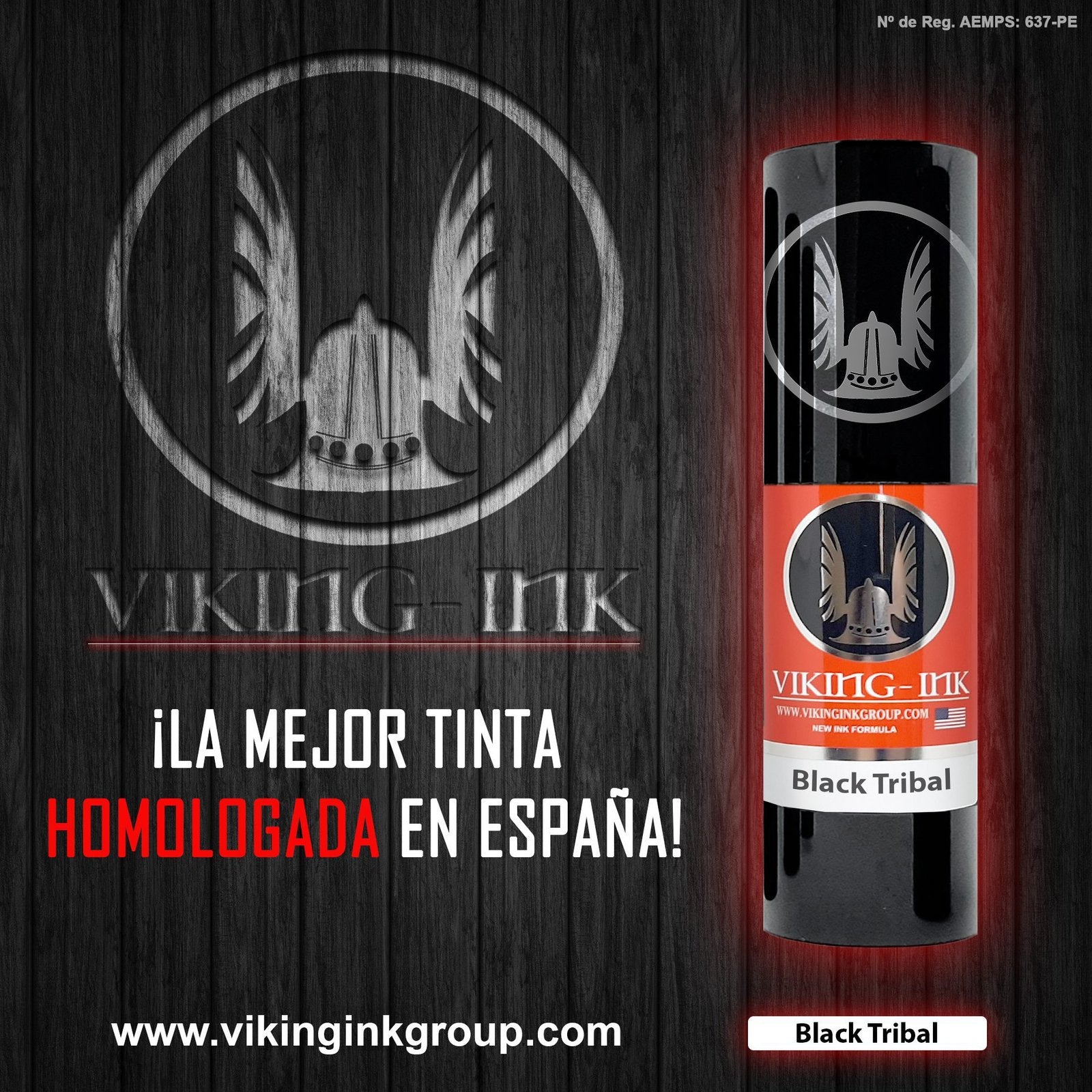 Fotografía de Viking-Ink Black Tribal (Homologada) en Viking Tattoo Shop, suministros premium para artistas del tatuaje.